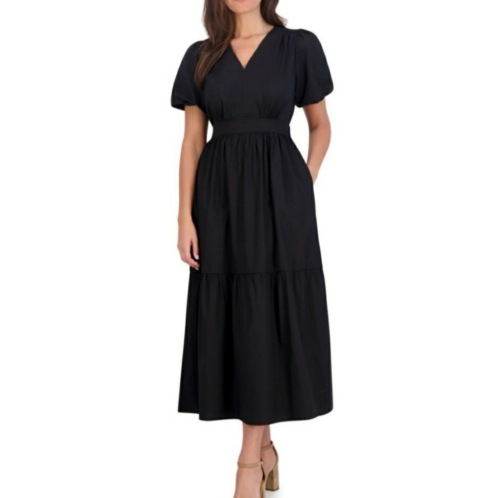 French Connection Black Midi Dress NWT